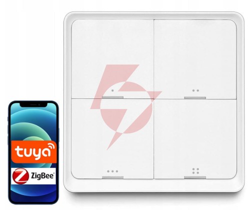 Pilot przycisk zigbee tuya sc04 smart 4 kanały 12 scen