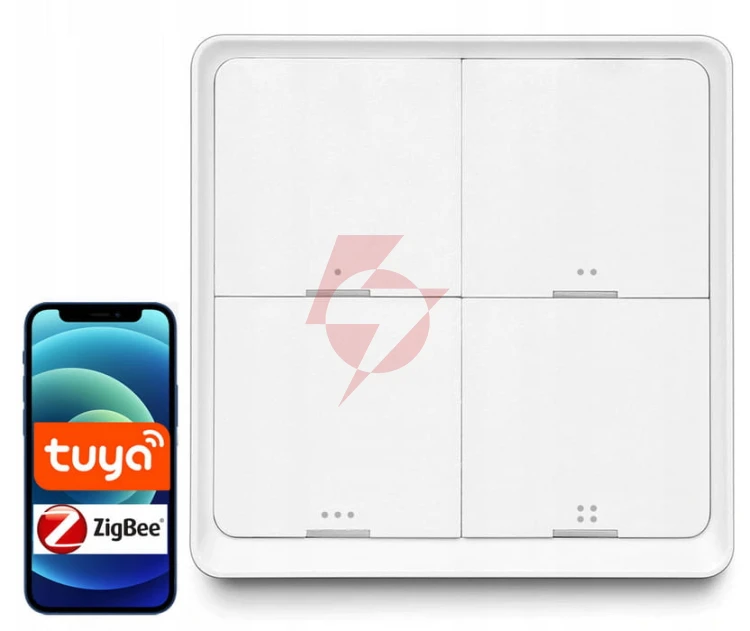 Pilot przycisk zigbee tuya sc04 smart 4 kanały 12 scen