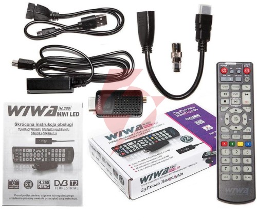 Tuner dvb-t/t2 wiwa h.265 mini led