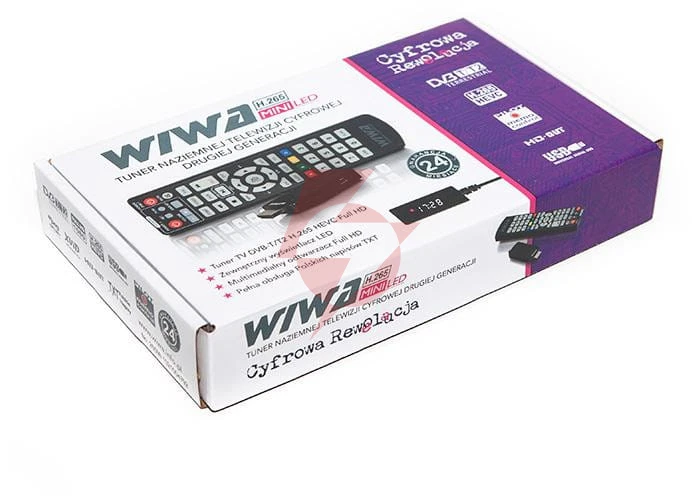 Tuner dvb-t/t2 wiwa h.265 mini led
