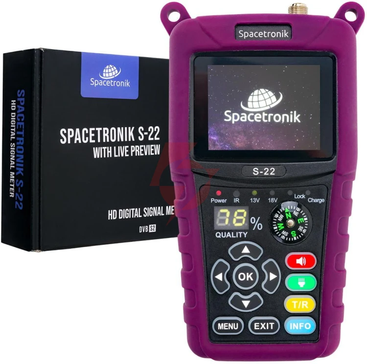 Miernik satelitarny spacetronik s-22 dvb-s2/s2x iptv m3u h.265