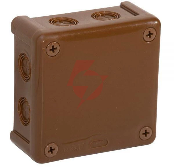 Puszka natynkowa pusta 8 wlotów viplast vp-42 brązowa ip55 98x98x42mm 042-02