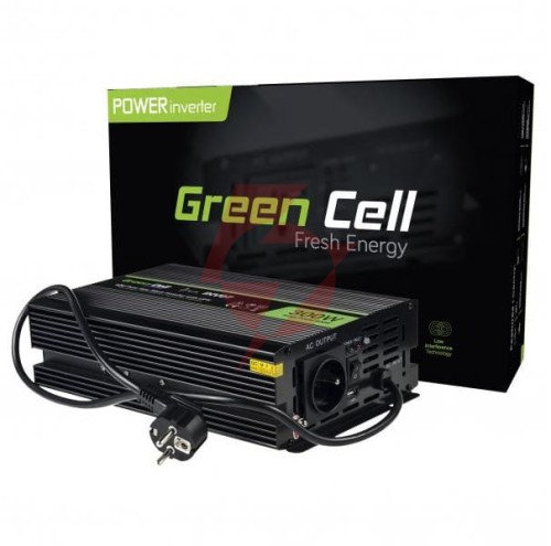 Przetwornica napięcia inwerter green cell 12v / 230v 300w/600w czysta sinusoida inv07