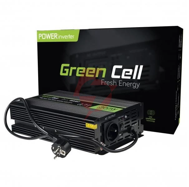 Przetwornica napięcia inwerter green cell 12v / 230v 300w/600w czysta sinusoida inv07
