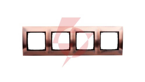 Simon 54 Premium Ramka poczwórna metalowa miedź rustykalna DR4/36