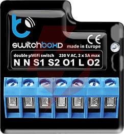 Przełącznik blebox switchboxd wifi 230v dwukanałowy sterowany z aplikacji