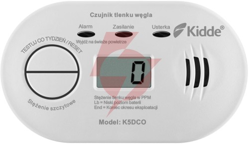 Czujnik czadu z wyświetlaczem kidde k5dco