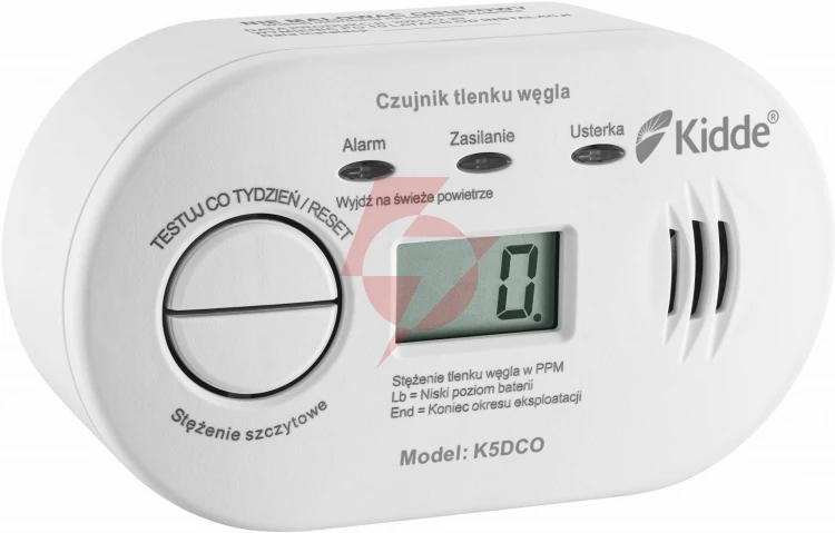 Czujnik czadu z wyświetlaczem kidde k5dco