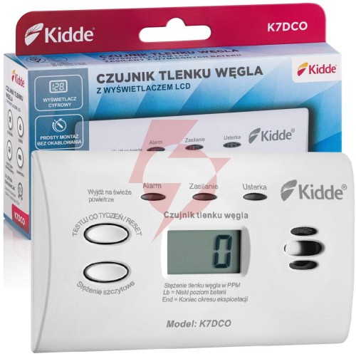 Czujnik czadu z wyświetlaczem kidde k7dco