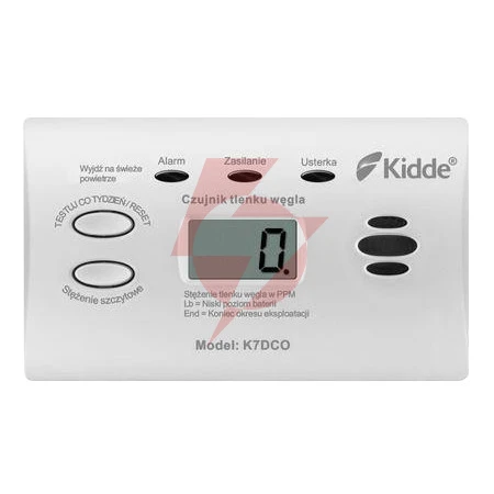 Czujnik czadu z wyświetlaczem kidde k7dco