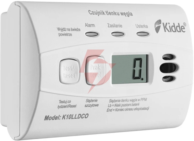 Czujnik czadu z wyświetlaczem kidde k10lldco
