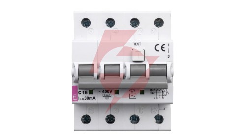 Wyłącznik różnicowo-nadprądowy 4P 16A C 0,03A typ AC KZS-4M 002174024