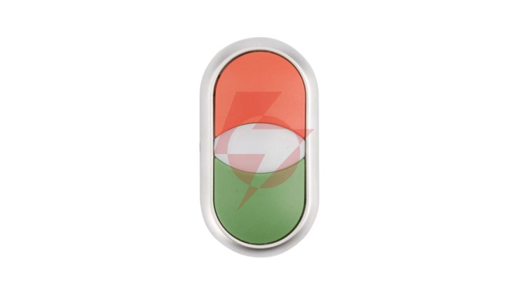 Napęd przycisku podwójny zielony/czerwony z podświetleniem z samopowrotem M22-DDL-GR 216698