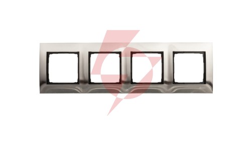 Simon 54 Premium Ramka poczwórna metalowa inox DR4/61
