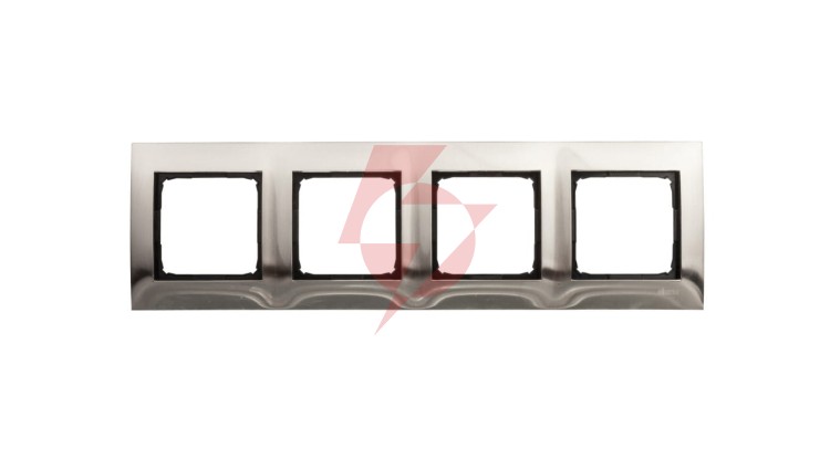 Simon 54 Premium Ramka poczwórna metalowa inox DR4/61