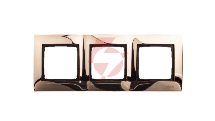 Simon 54 Premium Ramka potrójna metalowa złoto DR3/66