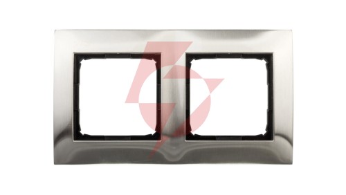 Simon 54 Premium Ramka podwójna metalowa inox DR2/61