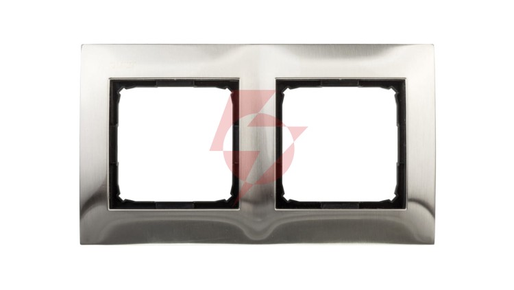 Simon 54 Premium Ramka podwójna metalowa inox DR2/61