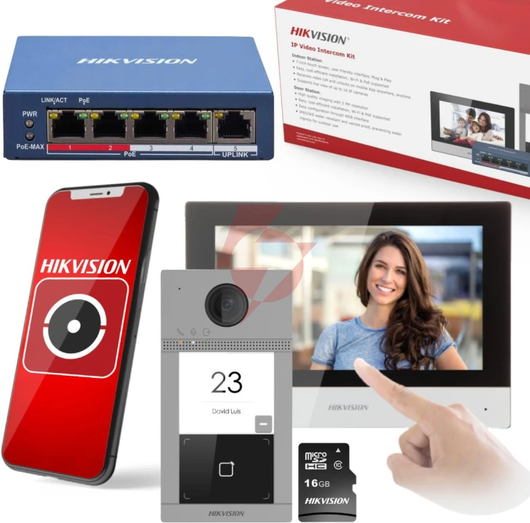Zestaw wideodomofonowy hikvision ds-kis604-s(c)(o-std)/eu