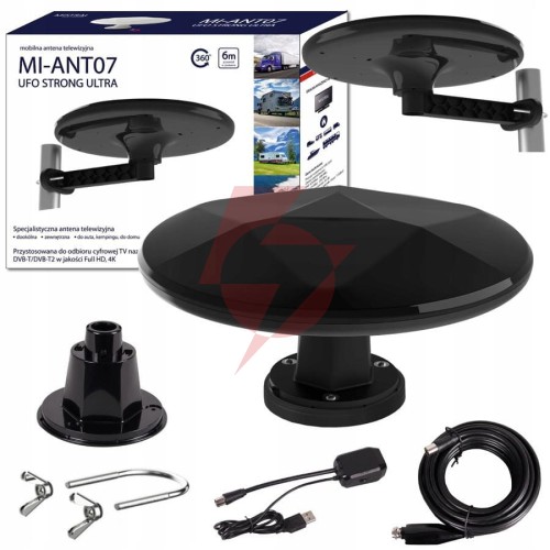 Antena dvb-t2 mistral mi-ant07 ufo - czarna