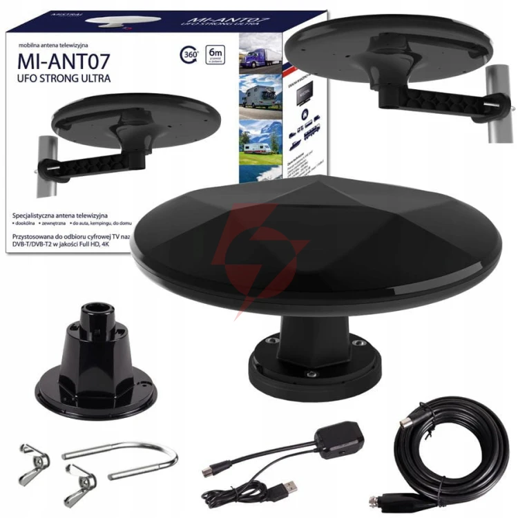 Antena dvb-t2 mistral mi-ant07 ufo - czarna