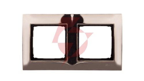 Simon 54 Premium Ramka podwójna metalowa złoto DR2/66