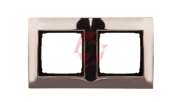Simon 54 Premium Ramka podwójna metalowa złoto DR2/66