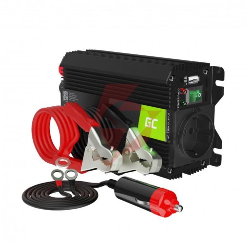 Przetwornica napięcia inwerter green cell pro 12v / 230v 300w/600w czysta sinusoida invgc05