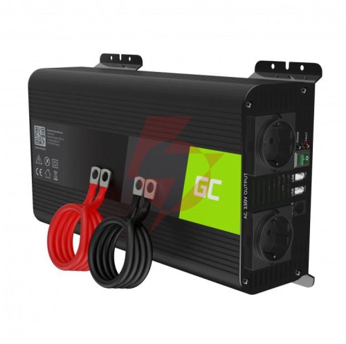 Przetwornica napięcia inwerter green cell pro 12v / 230v 1000w/2000w czysta sinusoida invgc09