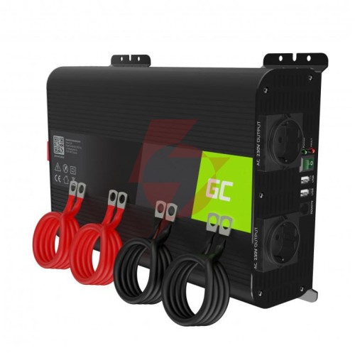 Przetwornica napięcia inwerter green cell pro 12v / 230v 2000w/4000w czysta sinusoida invgc11
