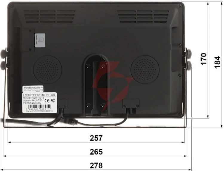 Rejestrator mobilny z monitorem ate-ntft10-t3 4 kanały 10 " autone