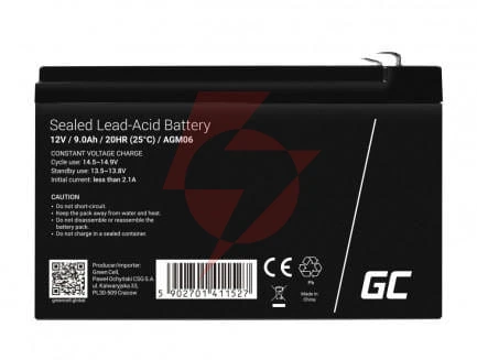 Akumulator agm green cell vrla 12v 9ah