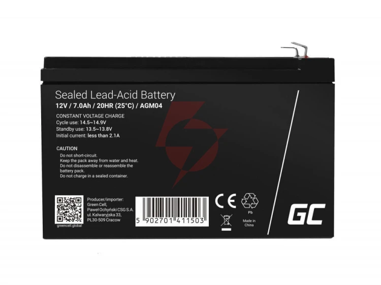 Akumulator agm green cell vrla 12v 7ah