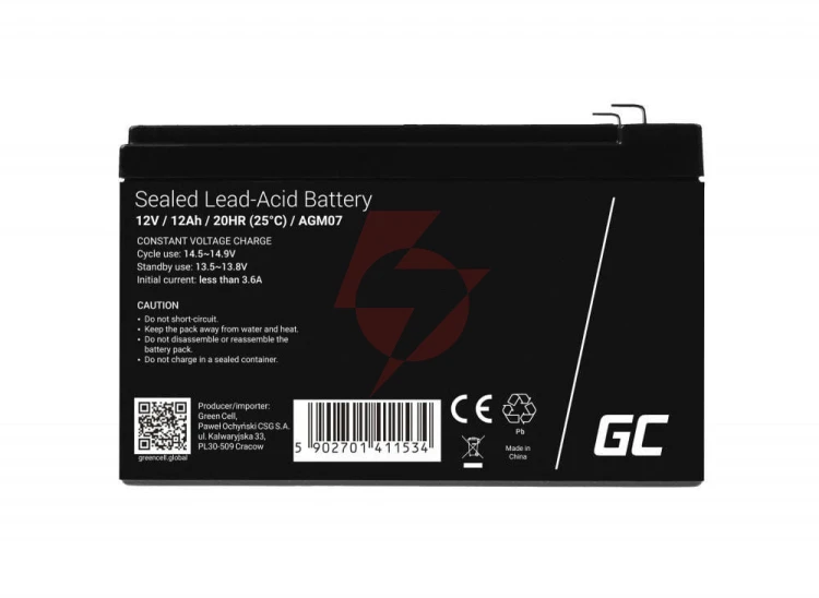 Akumulator agm green cell vrla 12v 12ah