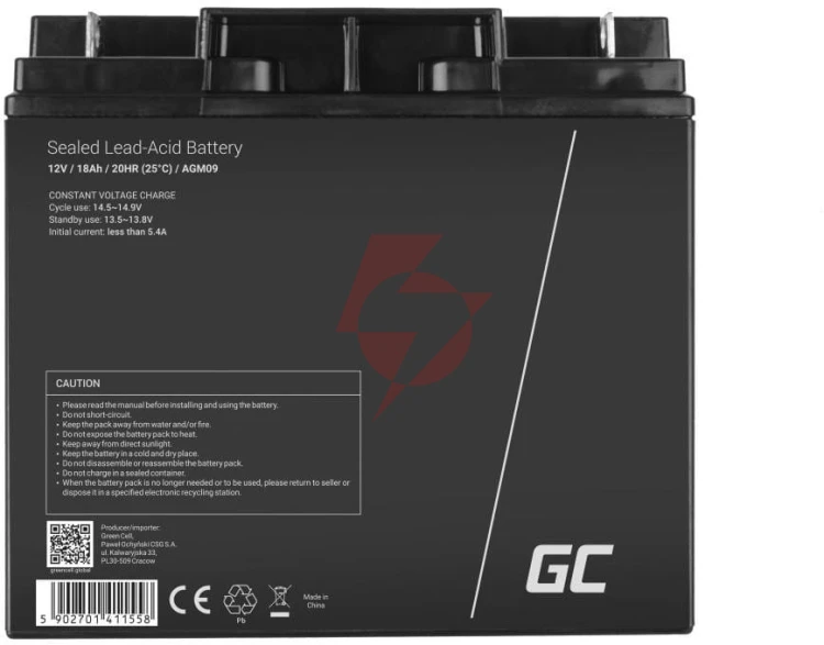 Akumulator agm green cell vrla 12v 18ah