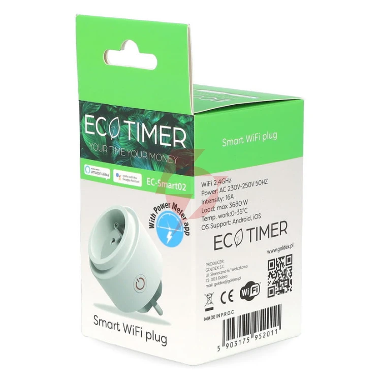 Gniazdko wifi ec-smart02 - inteligentne