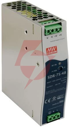 Zasilacz impulsowy na szynę din mean well sdr-75-48 48v/75w/1.6a