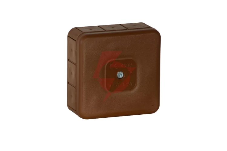 Puszka natynkowa pusta 12 wlotów viplast vp-31 brązowa ip55 85x85x37mm 031-02