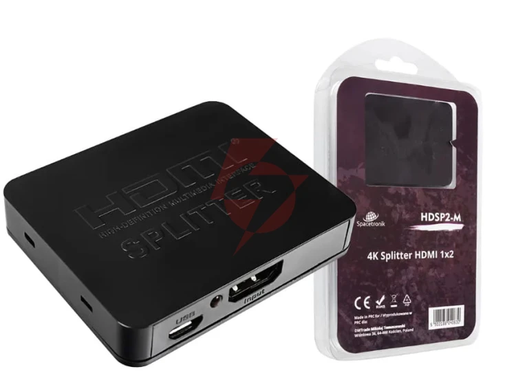 Rozgałęźnik mini hdmi 1x2 spacetronik hdsp2-m 1/2