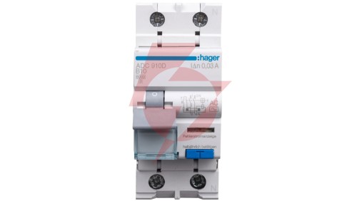 Wyłącznik różnicowo-nadprądowy RCBO 2P B10A 0,03A Typ AC ADC910D