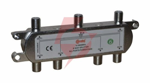 Rozgałęźnik-spliter 5-2400 mhz corab 6 drożny z przejściem napięcia