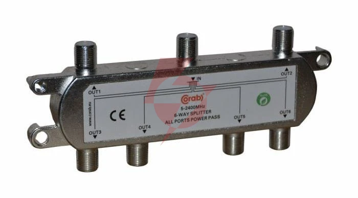 Rozgałęźnik-spliter 5-2400 mhz corab 6 drożny z przejściem napięcia