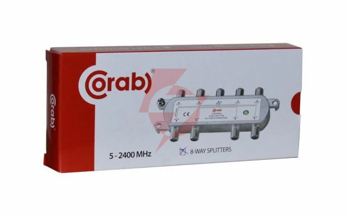 Rozgałęźnik-spliter 5-2400 mhz corab 8 drożny z przejściem napięcia