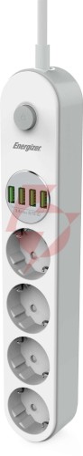 Listwa zasilająca z wyłącznikiem energizer 4x schuko 4x usb-a 2500w 10a kabel 2m