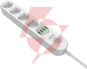 Listwa zasilająca z wyłącznikiem energizer 4x schuko 4x usb-a 2500w 10a kabel 2m