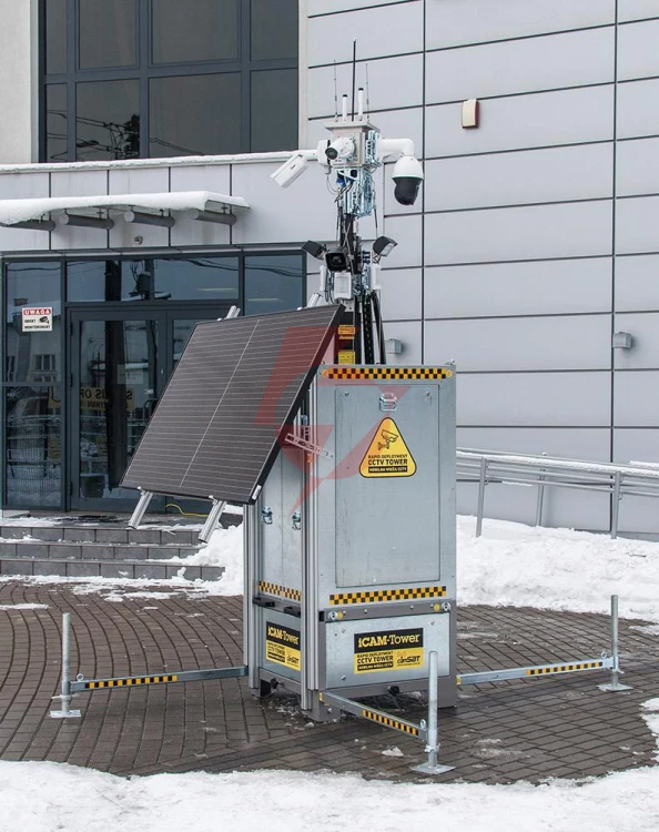 Mobilna wieża do zdalnego wideomonitoringu cctv icam-tower 5mq3