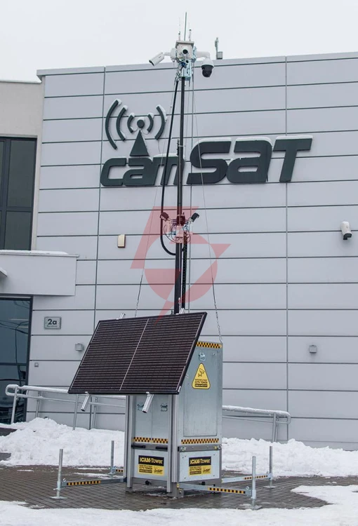 Mobilna wieża do zdalnego wideomonitoringu cctv icam-tower 5mq3