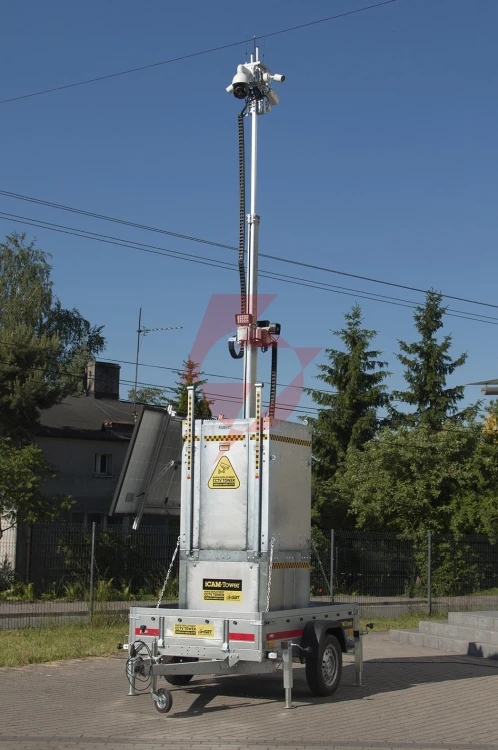 Mobilna wieża do zdalnego wideomonitoringu cctv icam-tower 5mq3