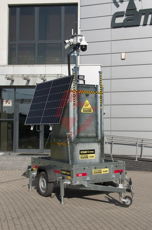 Mobilna wieża do zdalnego wideomonitoringu cctv icam-tower 5mq3