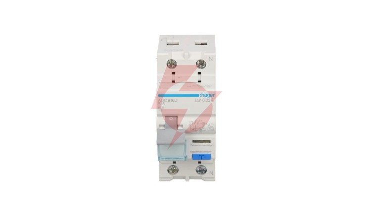 Wyłącznik różnicowo-nadprądowy RCBO 2P B16A 0,03A Typ AC ADC916D